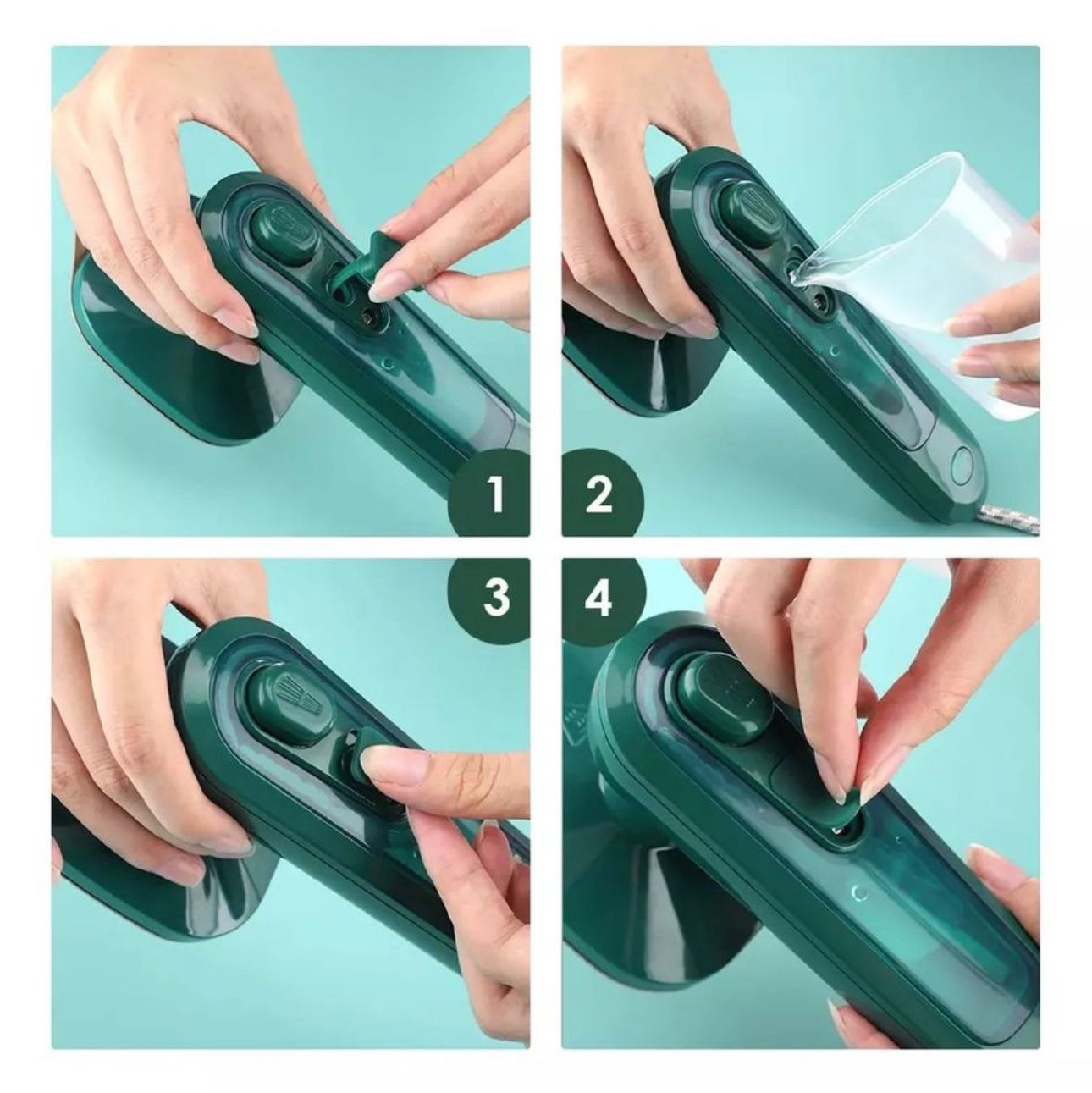 Plancha Portátil 2 en 1 con Vapor Seco y Húmedo